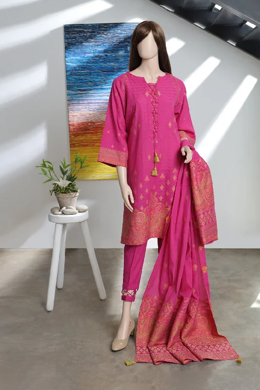 Unstitched Jacquard Cotton 2 Piece (Shirt/Dupatta)