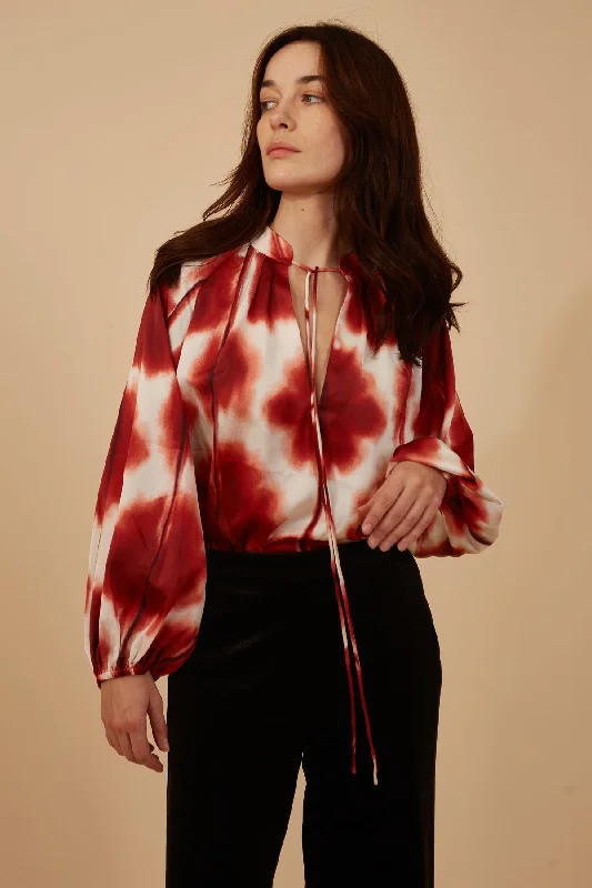 Bleeding Hearts Billow Blouse by Traffic People in Rust