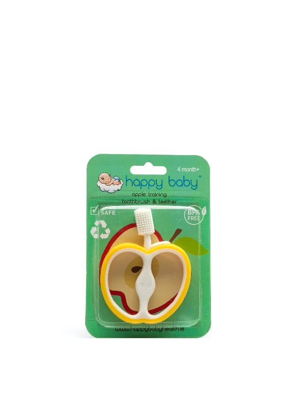 Happy Baby Apple Training Toothbrush and Teether, Yellow