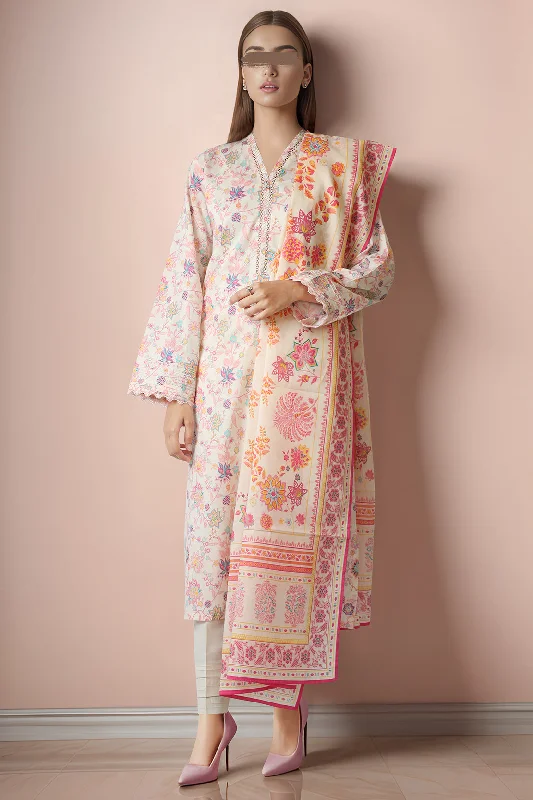 Unstitched Printed Lawn 2 Piece (Shirt/Dupatta)