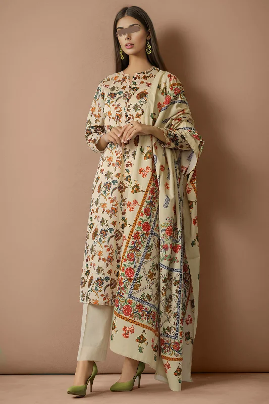 Unstitched Printed Lawn 2 Piece (Shirt/Dupatta)