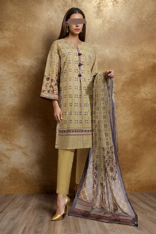 Unstitched Printed Lawn 2 Piece (Shirt/Dupatta)