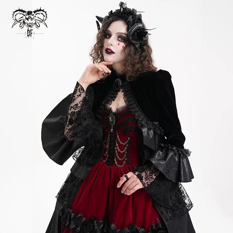 Women's Gothic Ruffled Mesh Lace Jacket