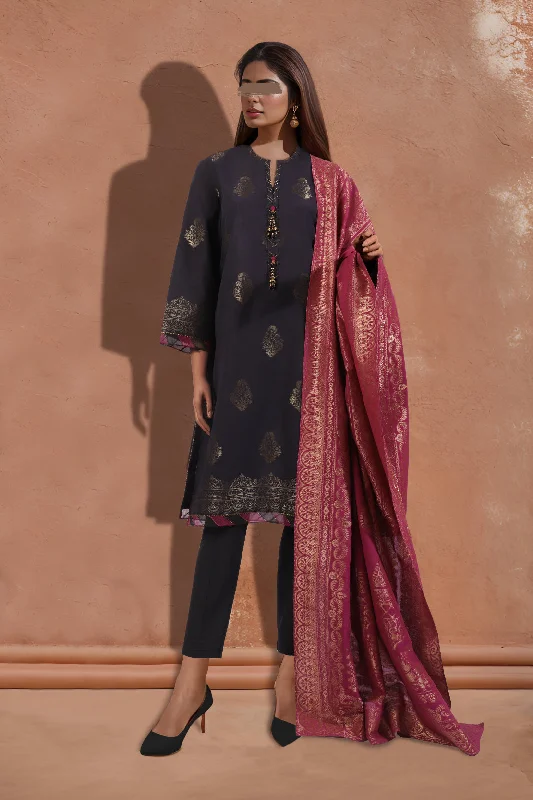 Unstitched Jacquard Cotton 2 Piece (Shirt/Dupatta)