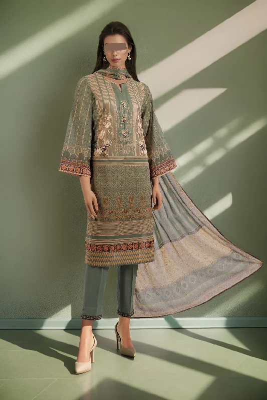 Unstitched Printed Lawn 2 Piece (Shirt/Dupatta)