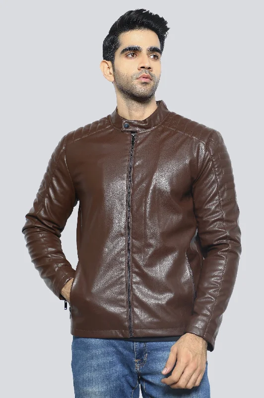 Coffee Leather Jacket