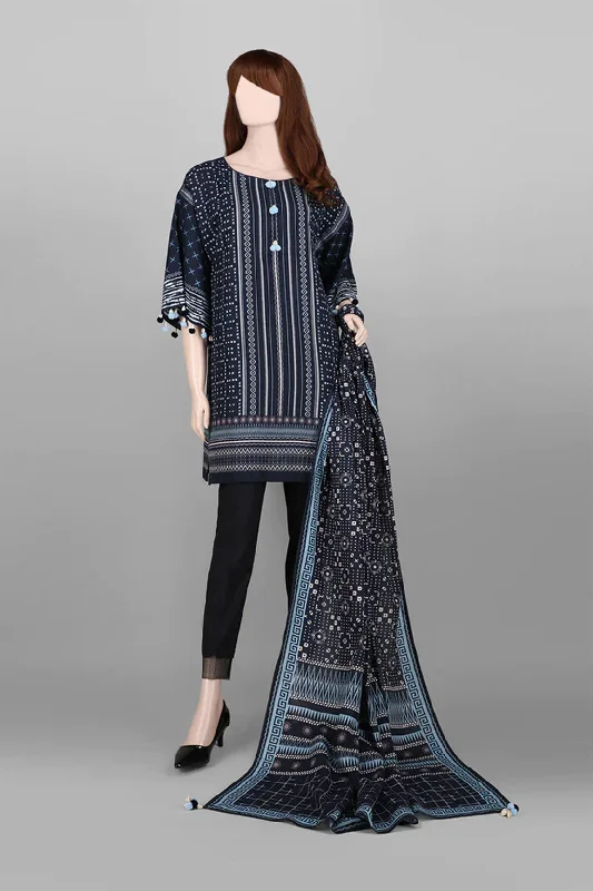 Unstitched Printed Lawn 2 Piece (Shirt/Dupatta)