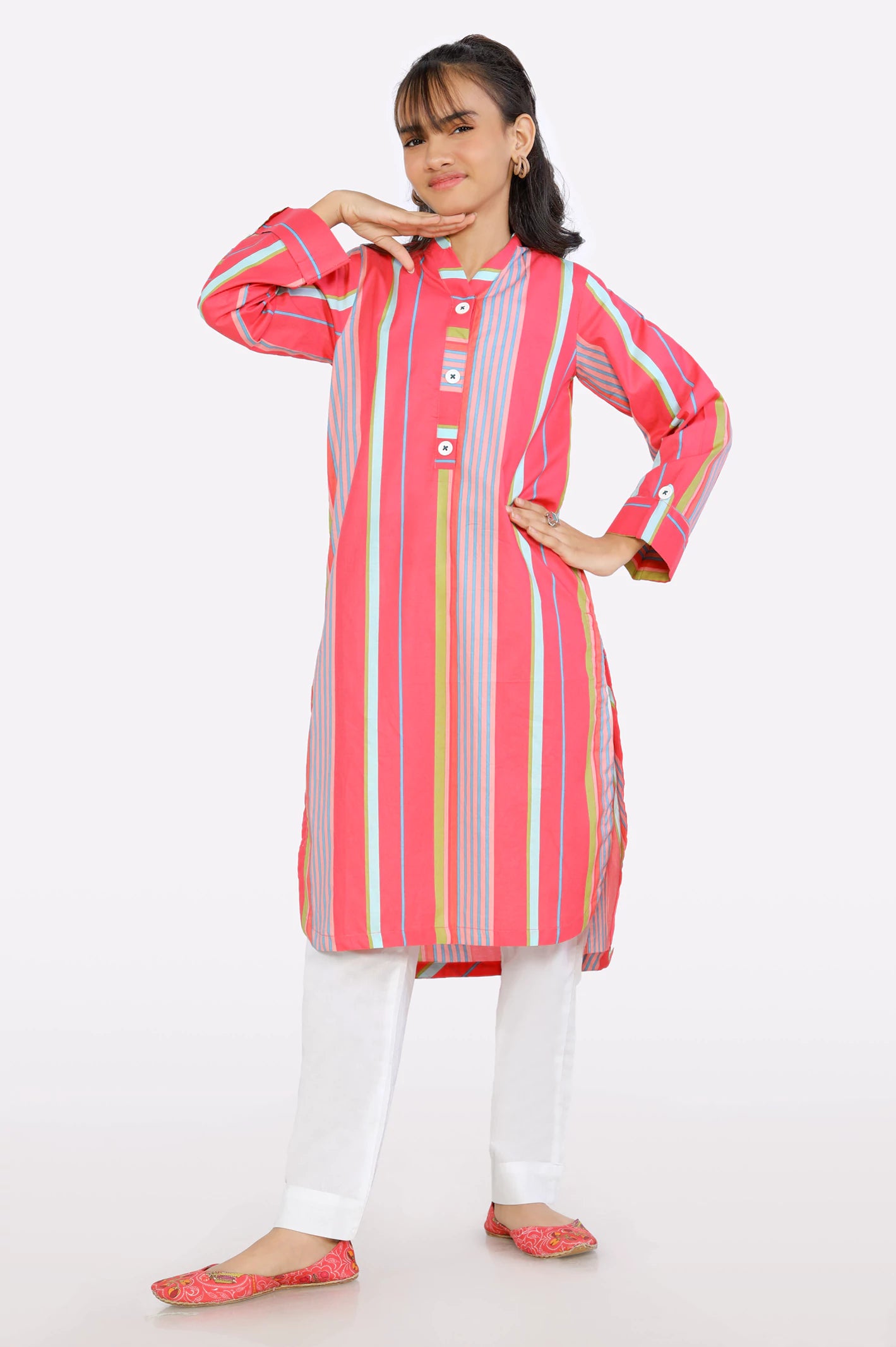 Pink Stylised Teens Kurti