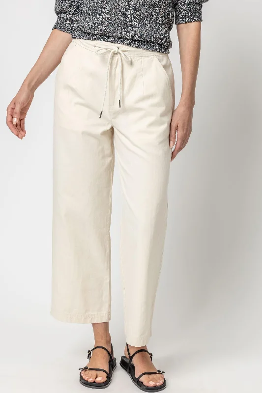 Lilla P Canvas Drawstring Pants- Ecru