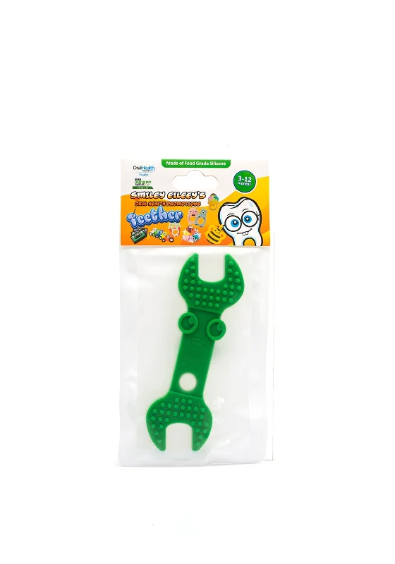 Smiley Eileeys Spanner Tool Teether, Green