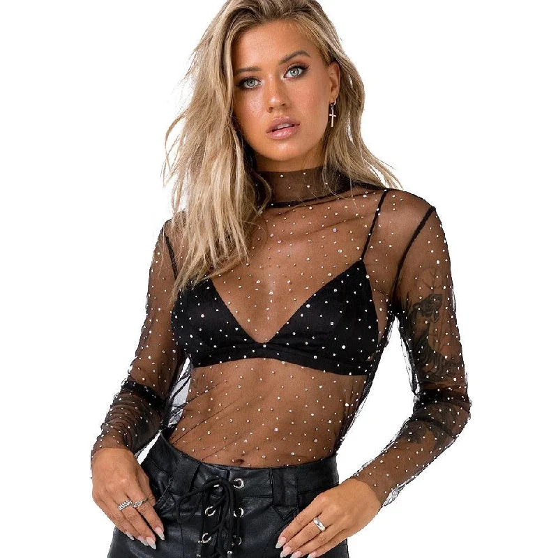 Mesh sequins shiny women's