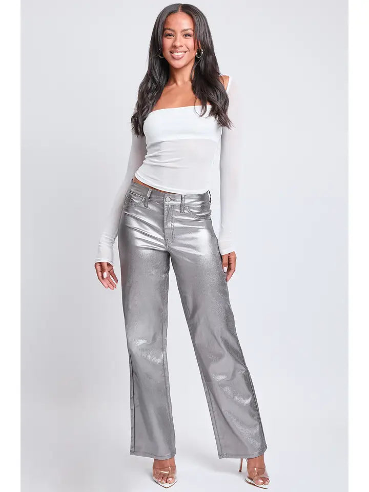 Maura Metallic Straight Leg Pants