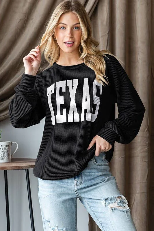 LONG SLEEVE SOLID URBAN RIBBED TEXAS TOP