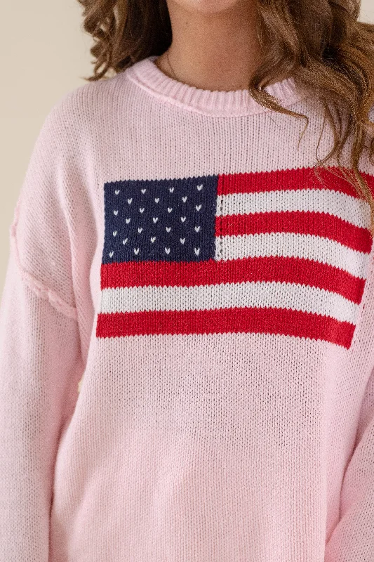 All American Sweater-Blush