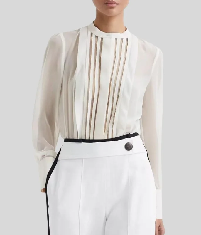 Noa Sheer Stripe Panel Blouse