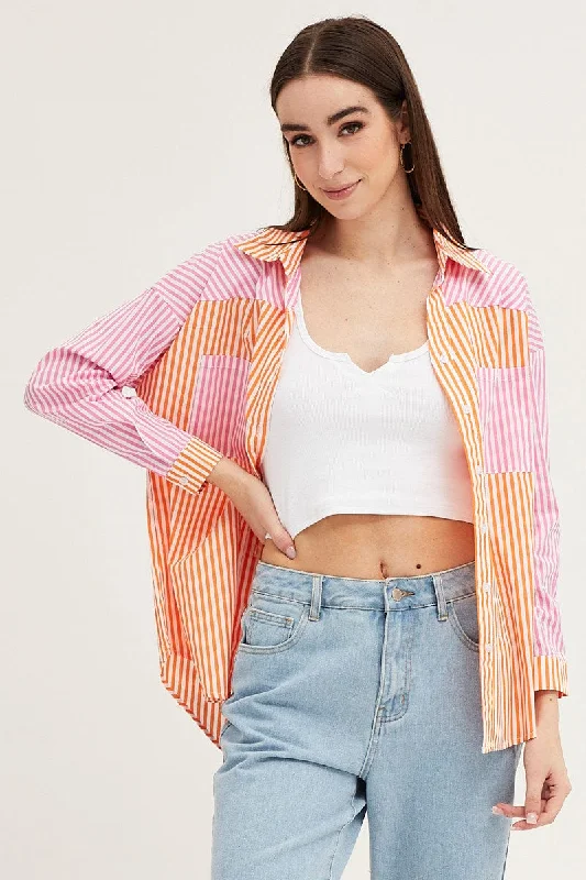 Stripe Shirt Top Long Sleeve