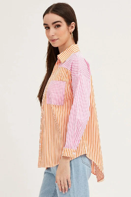 Stripe Shirt Top Long Sleeve