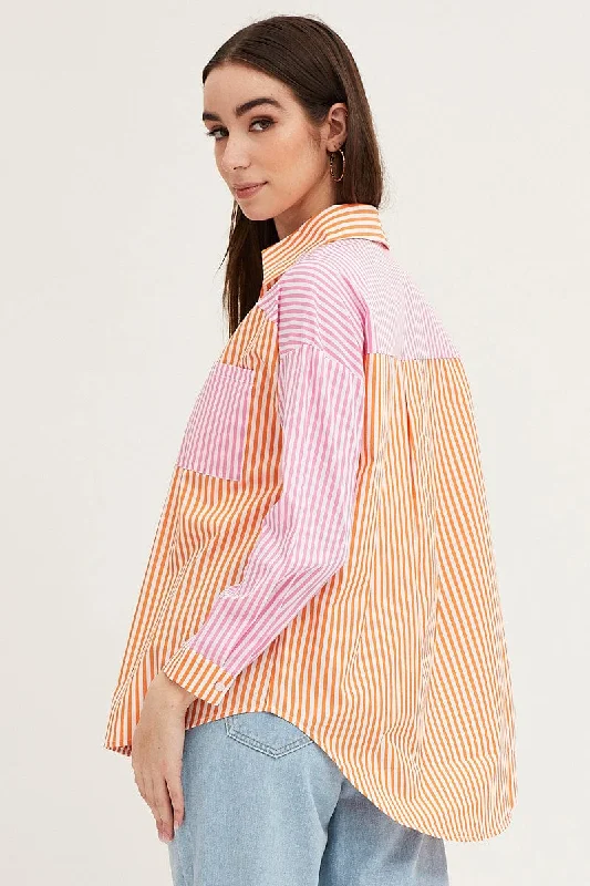 Stripe Shirt Top Long Sleeve