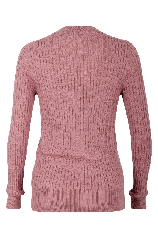 100% Merino Cable Knit Jumper | LILAC | 0826ZZ