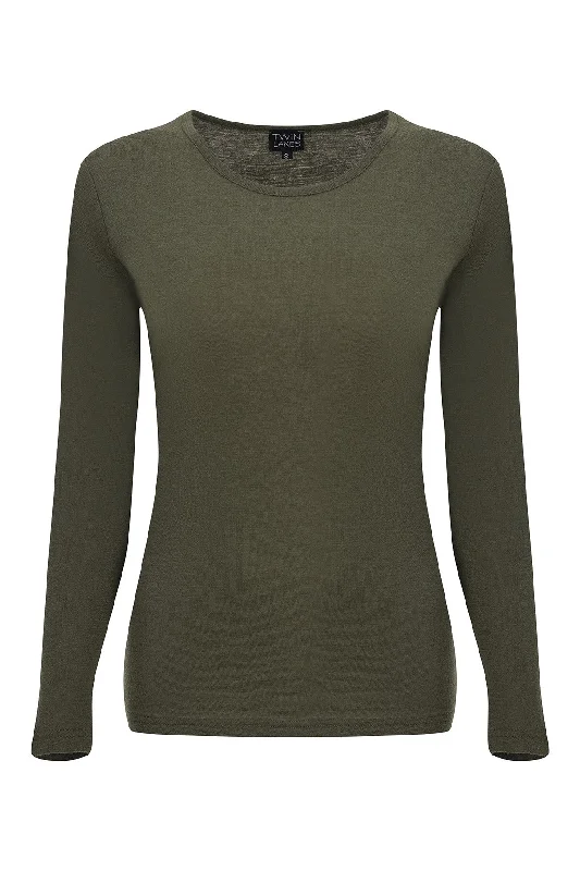 100% Merino round neck Top | PESTO | 6516ZR