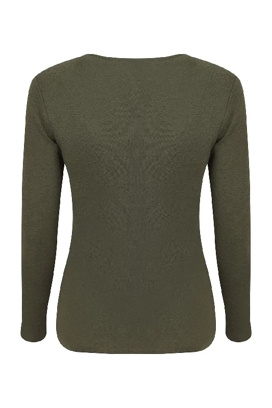 100% Merino round neck Top | PESTO | 6516ZR