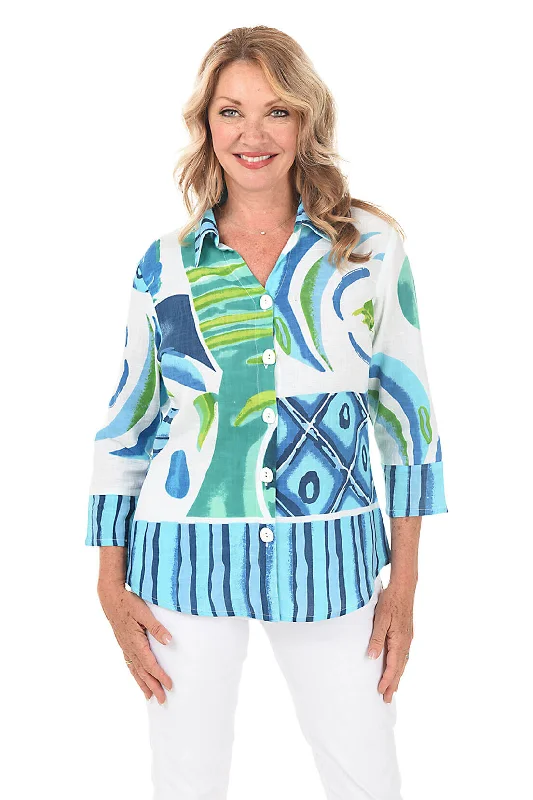 Petite Sheila Gauze Button-Front Shirt