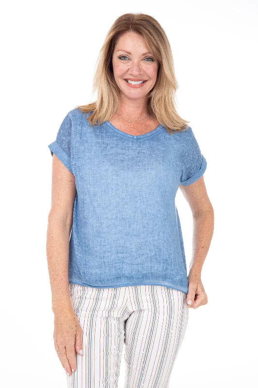 V-Neck Linen Tee