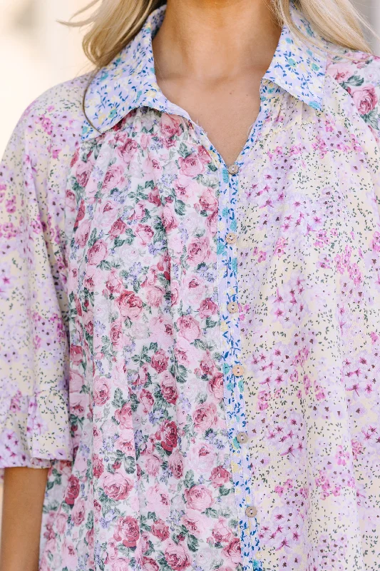 All That You Need Lavender Purple Ditsy Floral Tunic