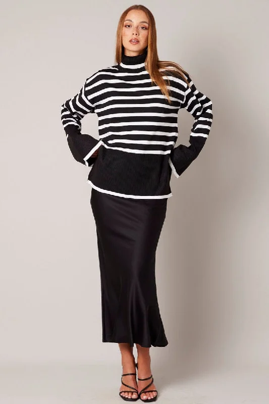 Black Stripe Knit Jumper