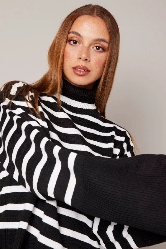 Black Stripe Knit Jumper