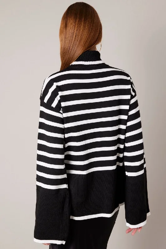 Black Stripe Knit Jumper