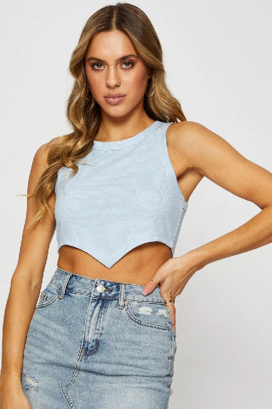 Blue Crop Top