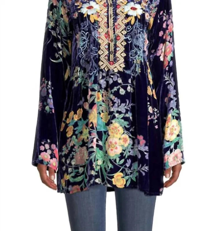 Bouquet Burnout Nephele Tunic In Navy