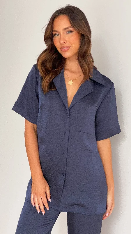 Courtney Button Up Shirt - Navy