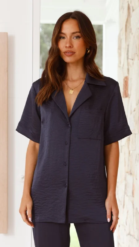 Courtney Button Up Shirt - Navy