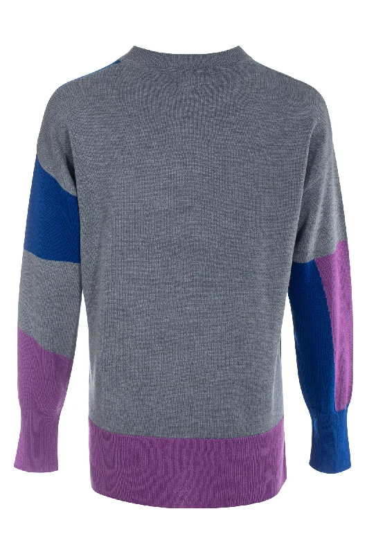 Colur block Touch of Wool Jumper | Royal/Silv/Lilac/Lt Silv | 6311ZZ