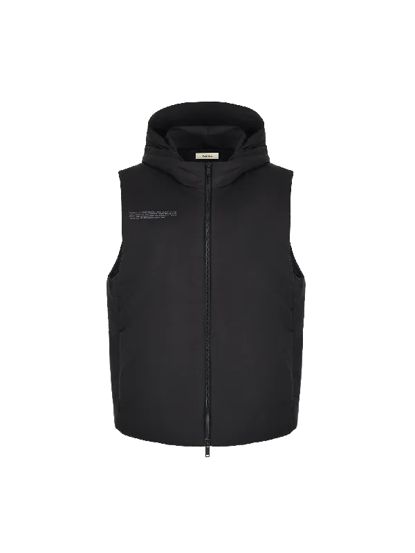 Flower-Warmth Padded Gilet—black