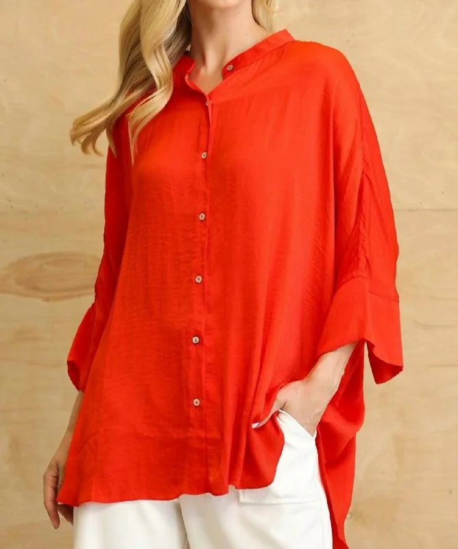 Never Let Go Tunic In Tomato Red