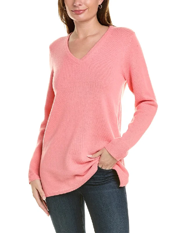 Sail to Sable V-Neck Wool Tunic Sweater