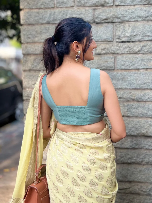 Hema x Rozaana |  Saree Blouse in Mint Green