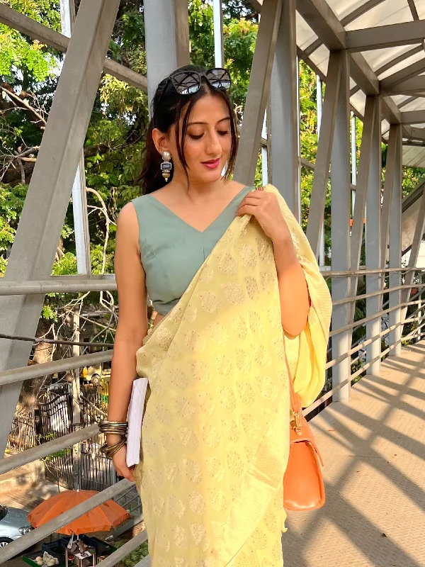 Hema x Rozaana |  Saree Blouse in Mint Green