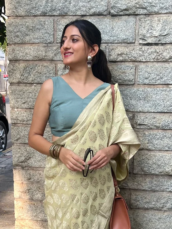 Hema x Rozaana |  Saree Blouse in Mint Green