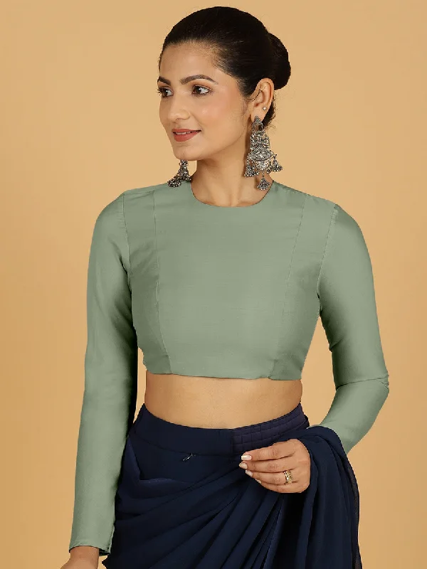 Jaya x Rozaana |  Saree Blouse in Mint Green