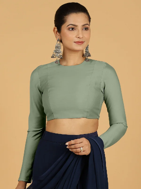 Jaya x Rozaana |  Saree Blouse in Mint Green