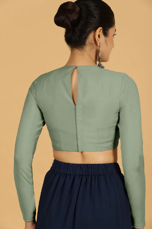 Jaya x Rozaana |  Saree Blouse in Mint Green