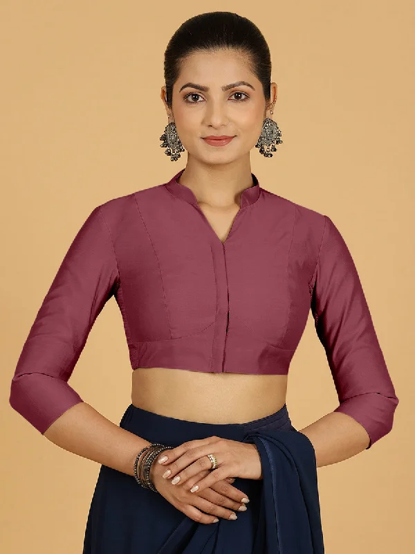 Maya x Rozaana | Three Quarter Sleeves Saree Blouse in Rose Pink