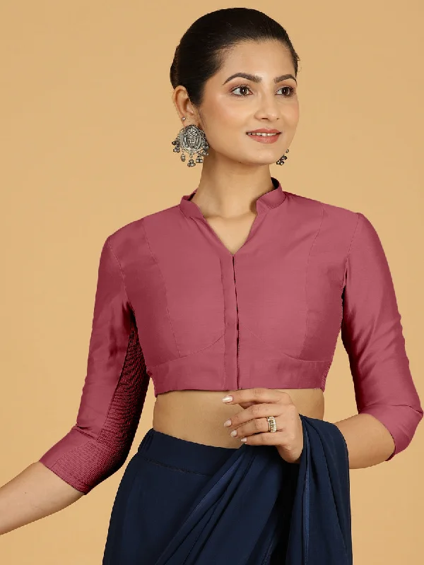 Maya x Rozaana | Three Quarter Sleeves Saree Blouse in Rose Pink