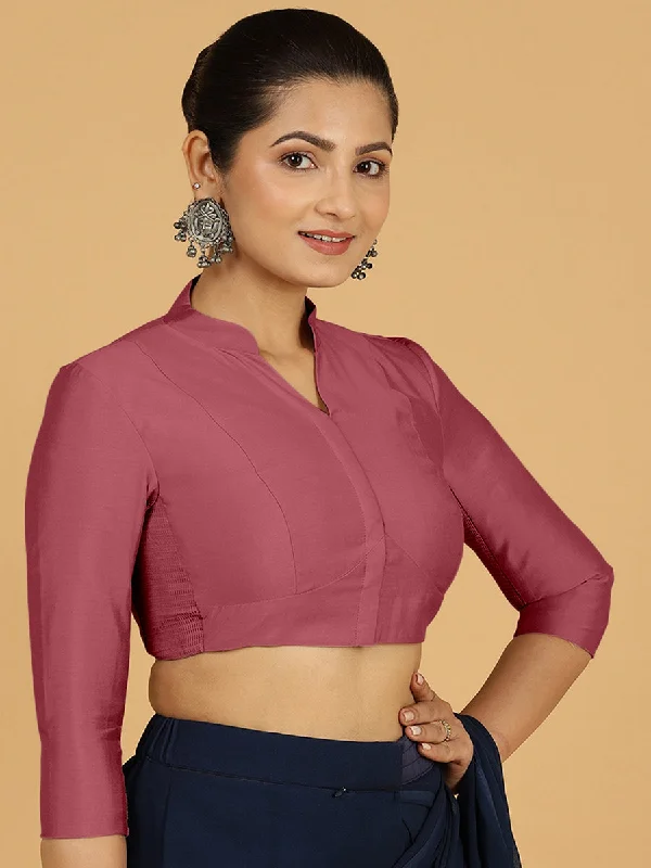 Maya x Rozaana | Three Quarter Sleeves Saree Blouse in Rose Pink