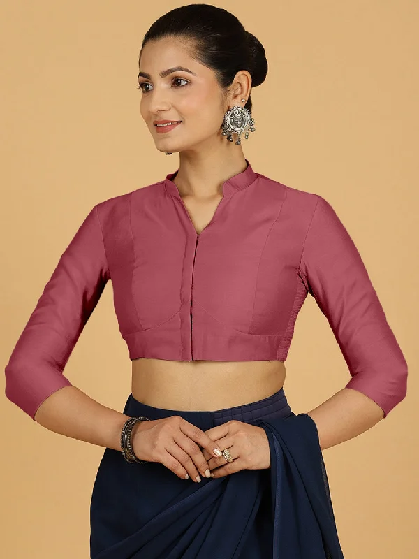 Maya x Rozaana | Three Quarter Sleeves Saree Blouse in Rose Pink