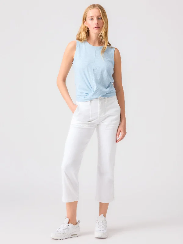 Vacation Crop High Rise Pant White